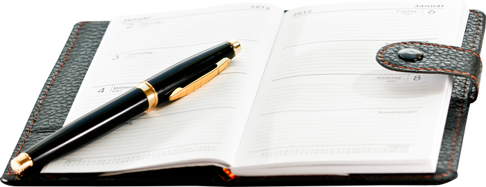 Foto Notizbuch mit Füller