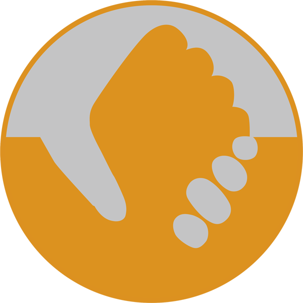 Icon zwei ineinandergreifende Hände