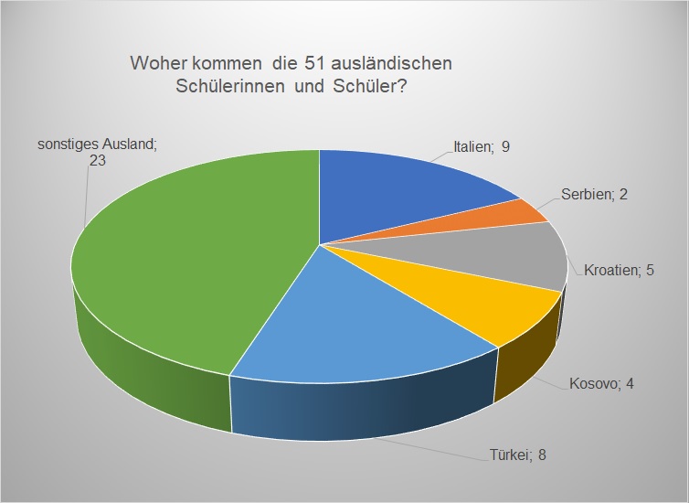 Statistikdiagramm - Herkunftsland Sch&uuml;ler