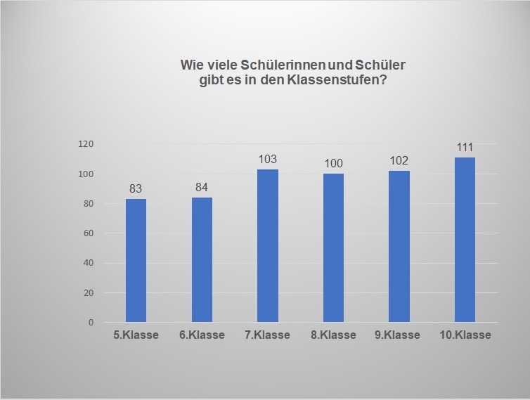 Statistikdiagramm - Wie viele Sch&uuml;llerinnen und Sch&uuml;ler in den Klassenstufen